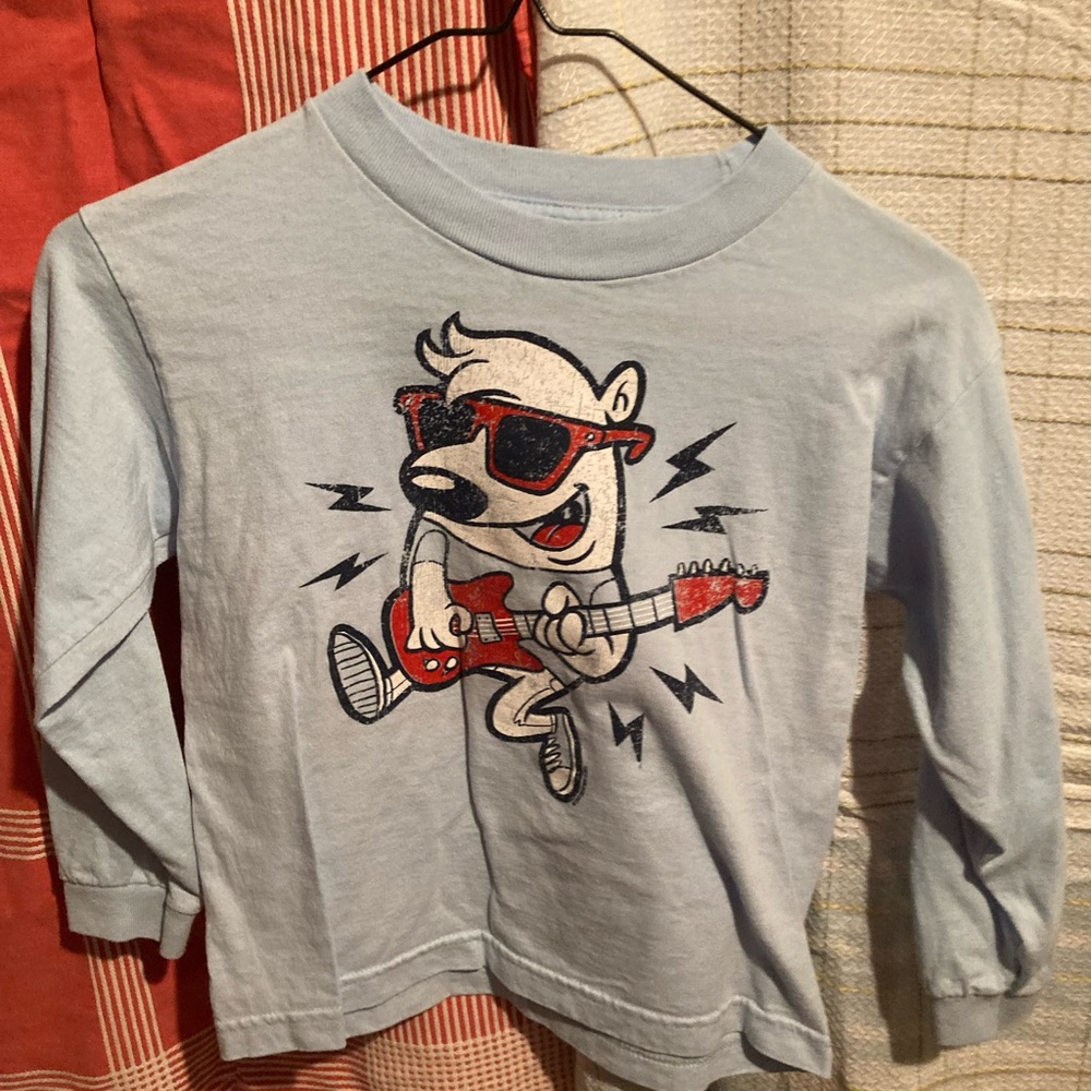 Rude Boyz Polar Bear playing Guitar Size 7 Boys Youth Shirt T-shirt